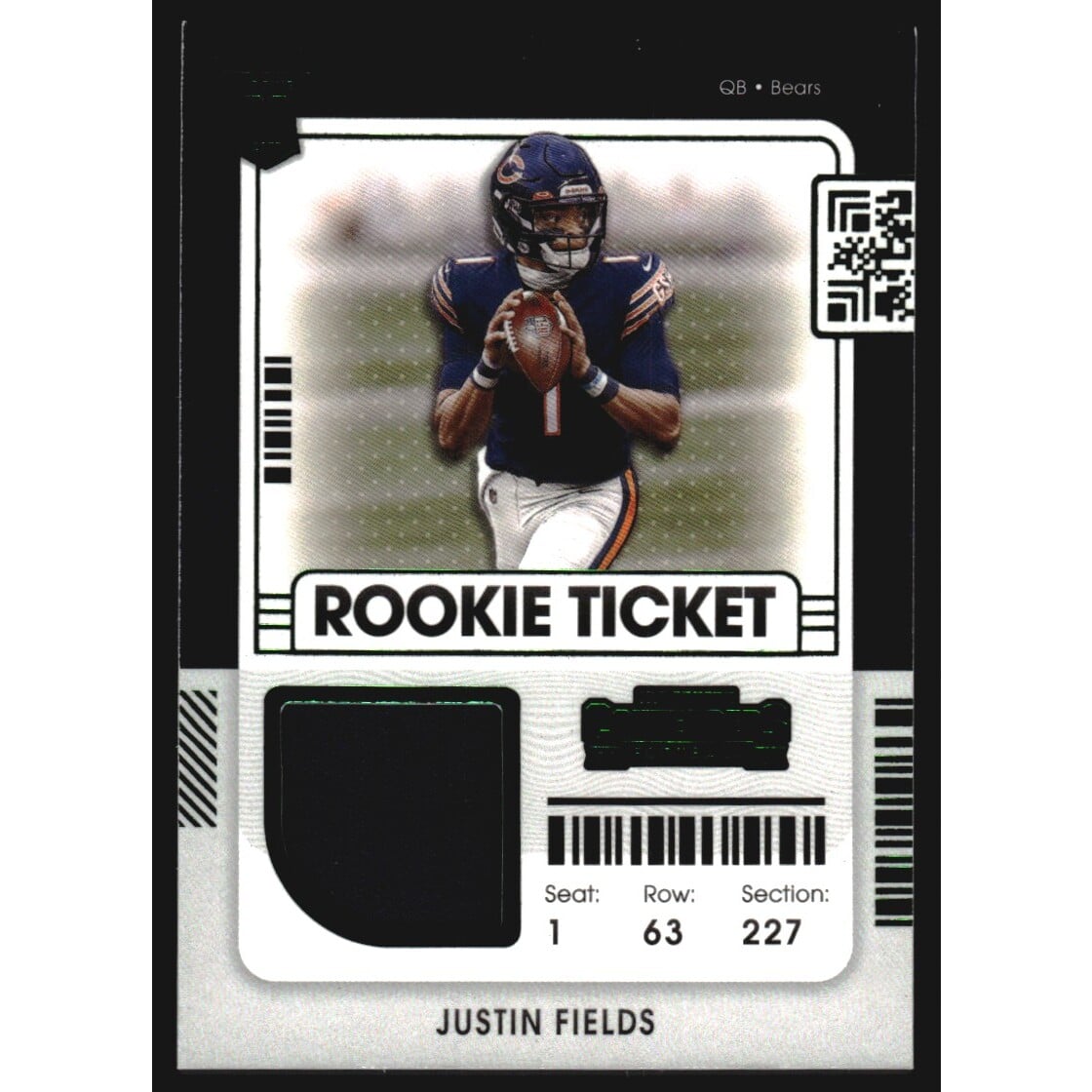 2021 Panini Contenders Rookie Ticket Swatches #8 Justin Fields. rookie card picture
