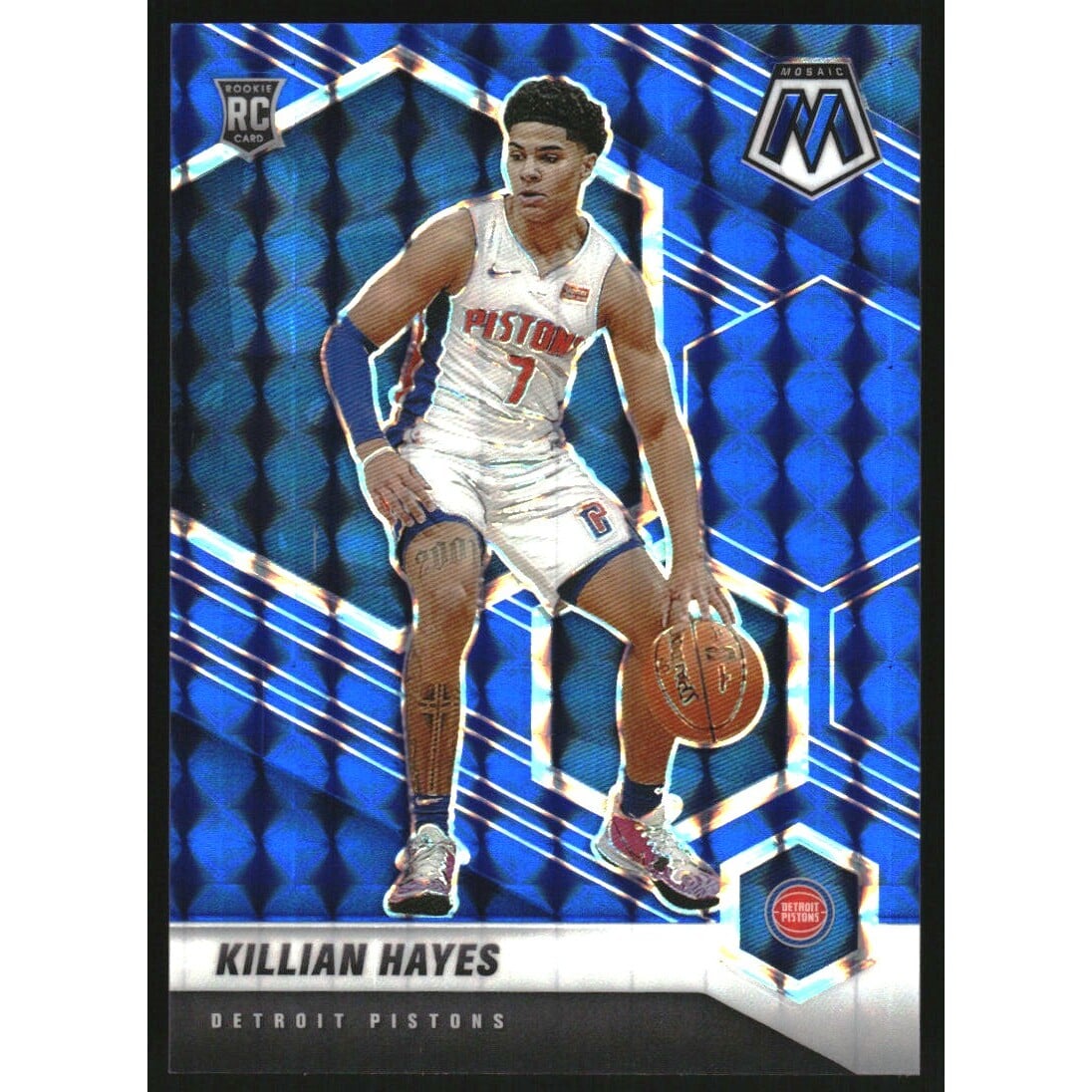 2020-21 Panini Mosaic Mosaic Blue #222 Killian Hayes. rookie card picture