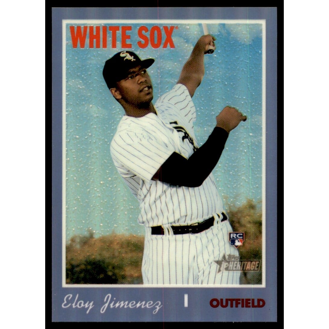 2019 Topps Heritage Chrome Purple Refractors #THC516 Eloy Jimenez. rookie card picture
