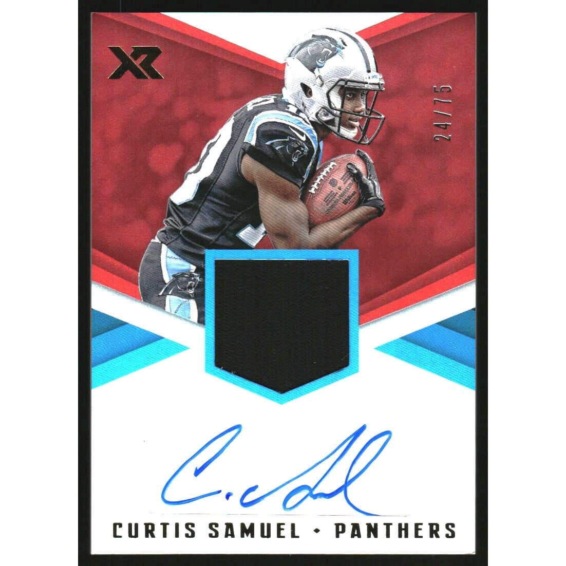 2017 Panini XR Rookie Swatch Autographs Blue #27 Curtis Samuel/49. rookie card picture