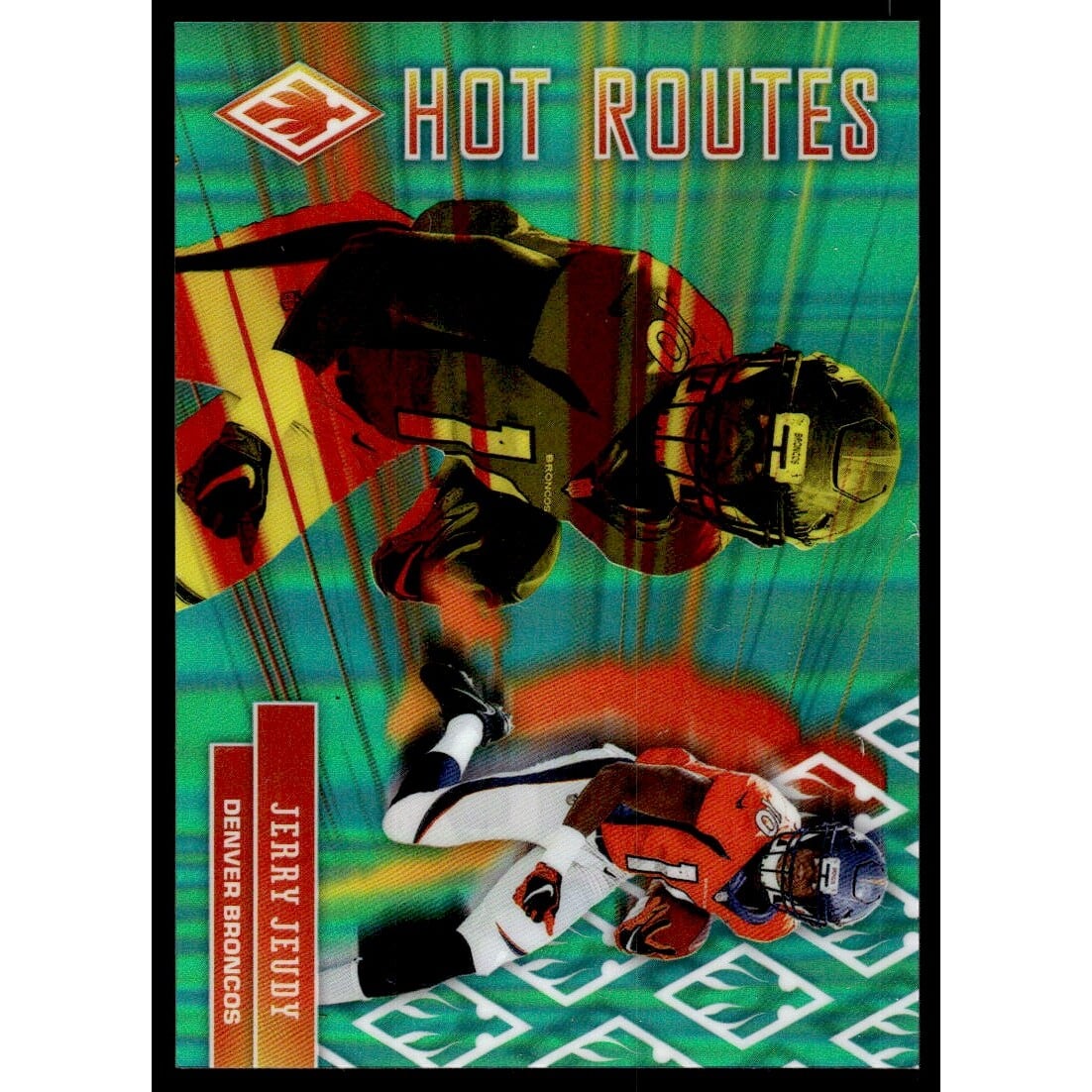 2020 Panini Phoenix Hot Routes Green #18 Jerry Jeudy. rookie card picture