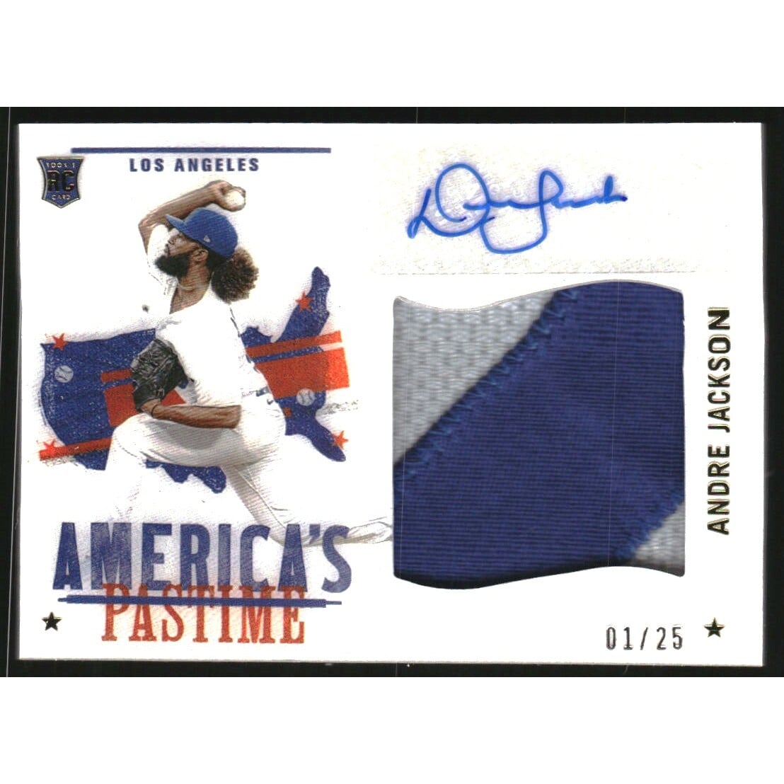 2022 Panini Chronicles America's Pastime Material Signatures Gold #3 Andre Jackson/25. rookie card picture