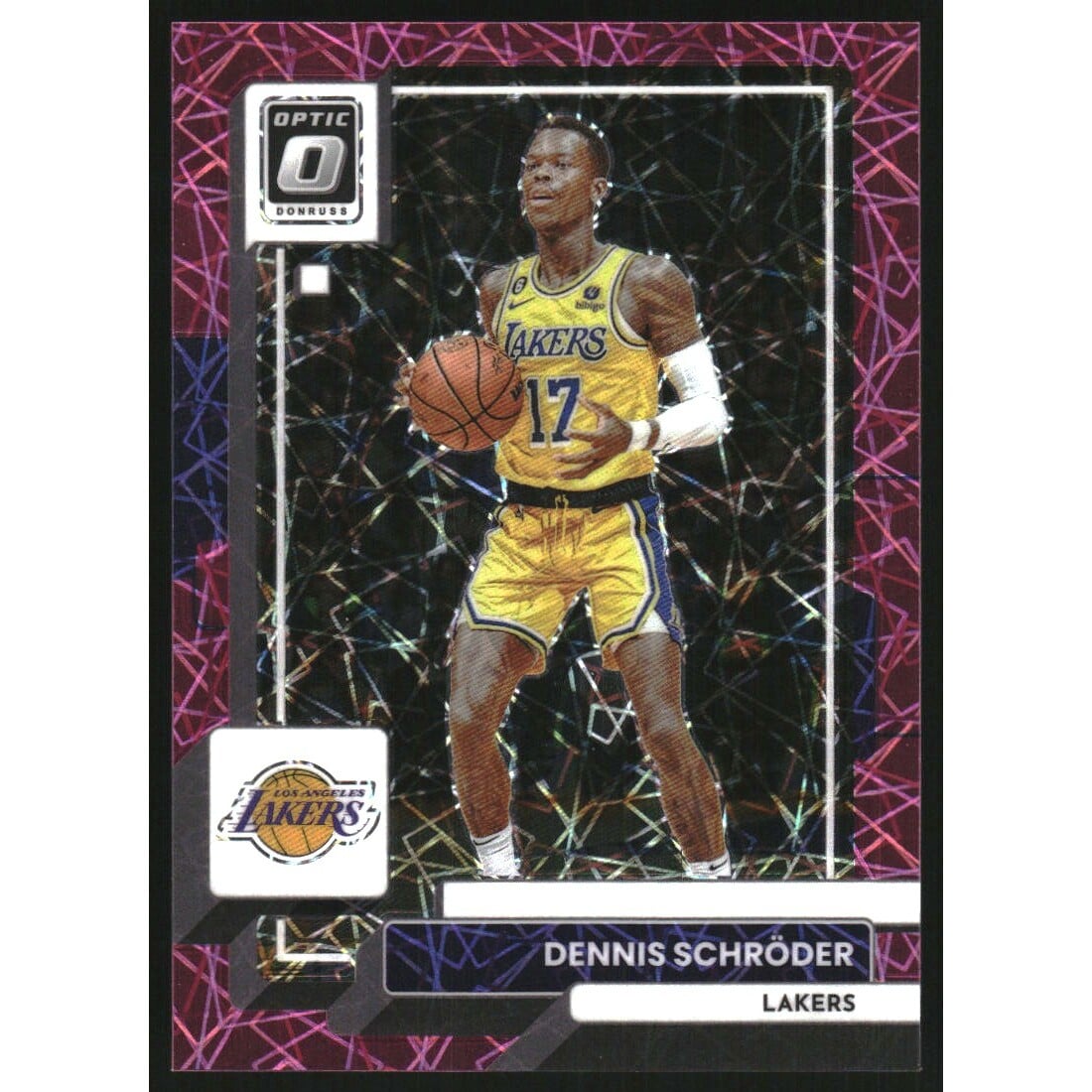 2022-23 Donruss Optic Pink Velocity #111 Dennis Schroder. rookie card picture