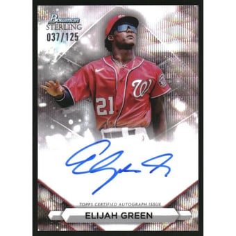 2023 Bowman Sterling Prospect Autographs Wave Refractors #PAEG Elijah Green