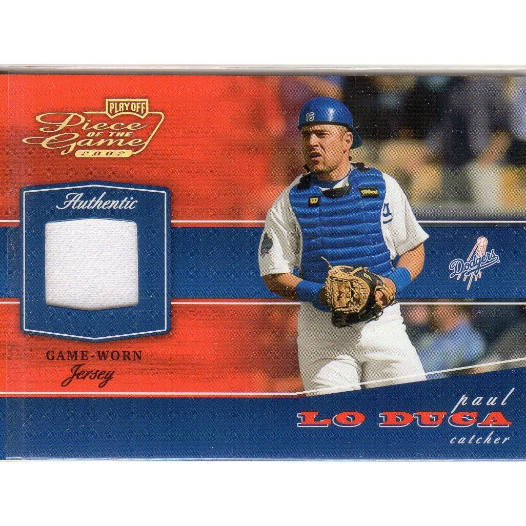 2002 Playoff Piece of the Game Materials Gold #65 Paul Lo Duca Jsy