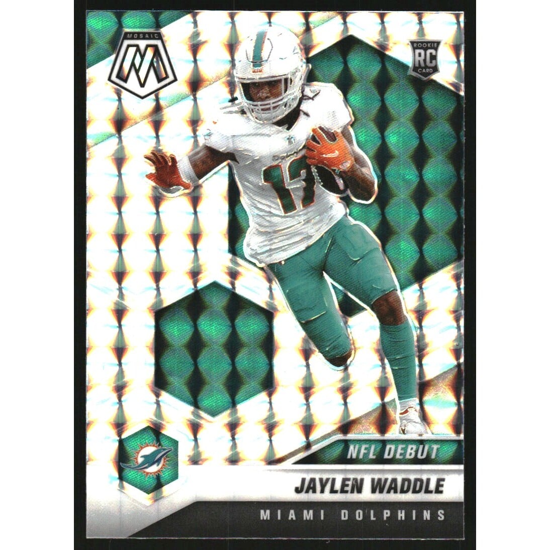 2021 Panini Mosaic Mosaic #248 Jaylen Waddle DEB. rookie card picture