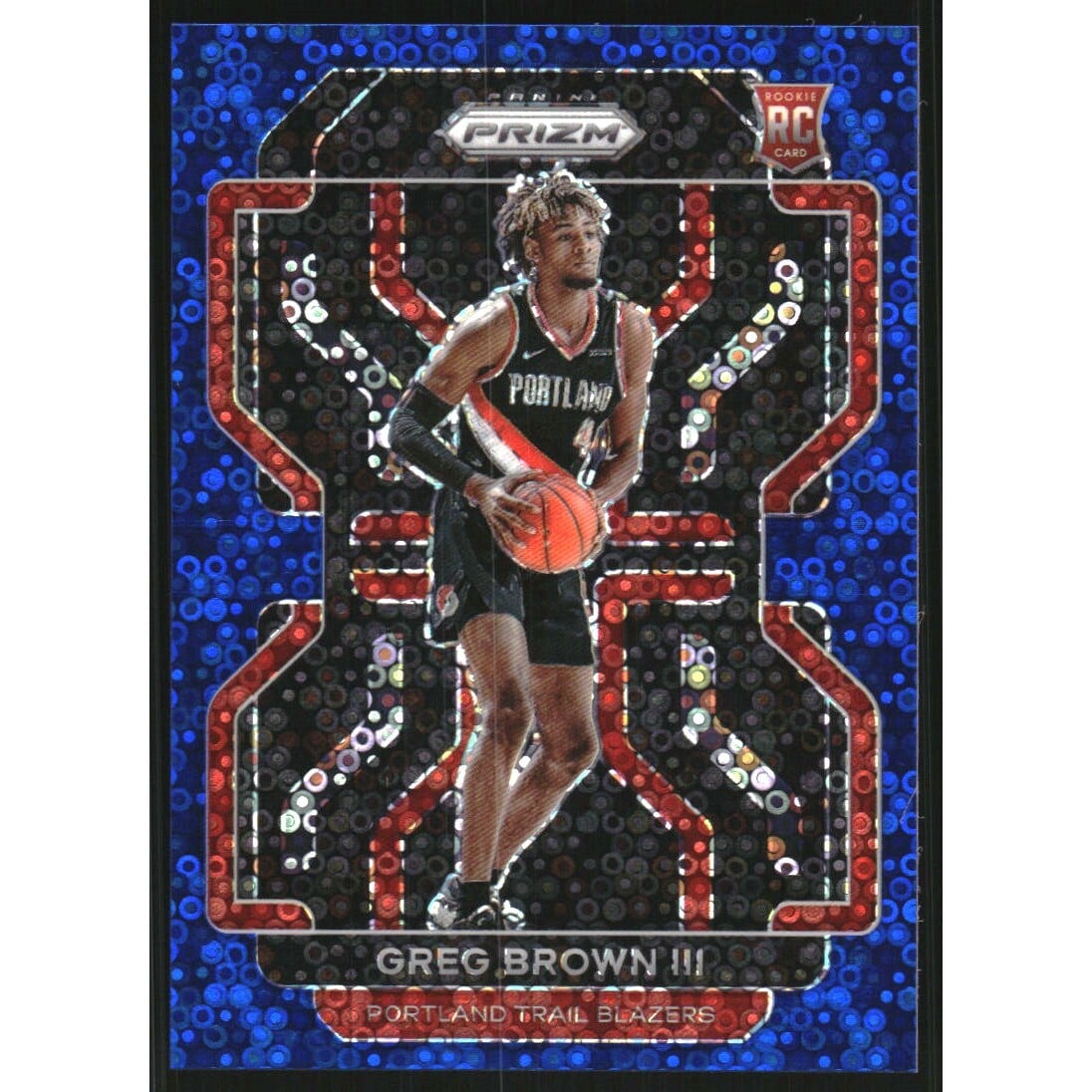 2021-22 Panini Prizm Prizms Fast Break Blue #291 Greg Brown III. rookie card picture