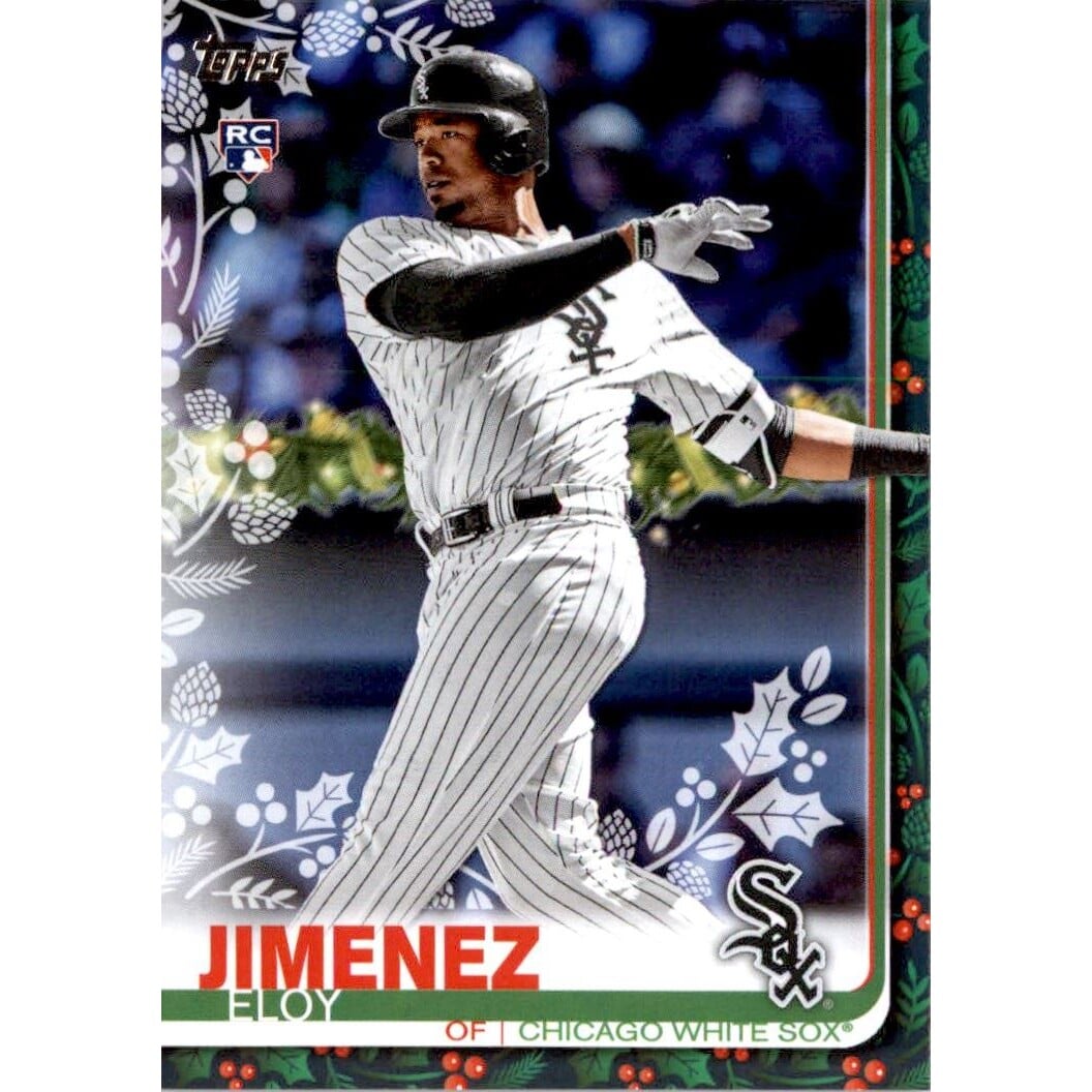 2019 Topps Walmart Holiday Photo Variations #HW101 Eloy Jimenez/garland in background. rookie card picture