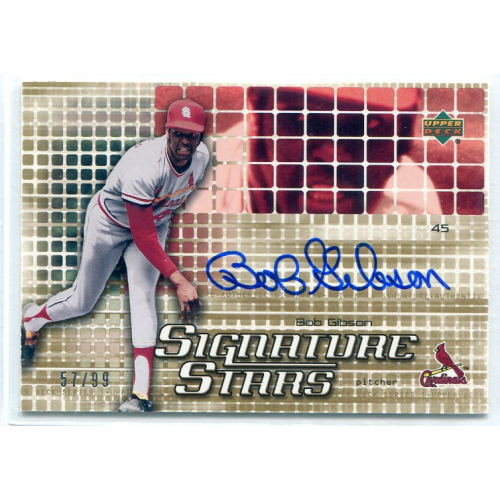 2004 Upper Deck Signature Stars Gold #BG Bob Gibson. rookie card picture