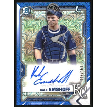 2021 Bowman Chrome Prospect Autographs HTA Choice Refractors #CPAKE Kale Emshoff