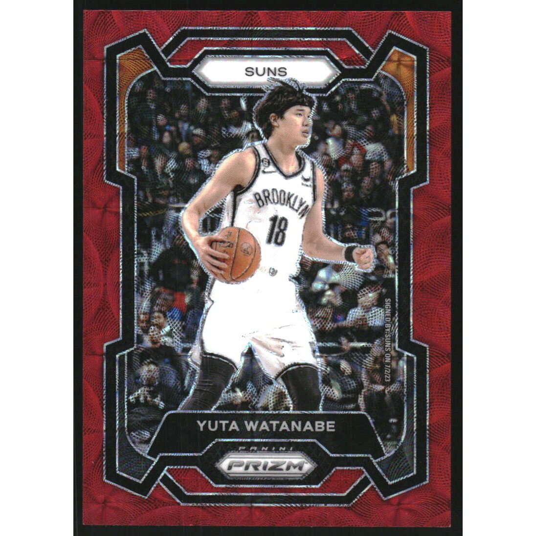 2023-24 Panini Prizm Prizms Choice Red #285 Yuta Watanabe. rookie card picture