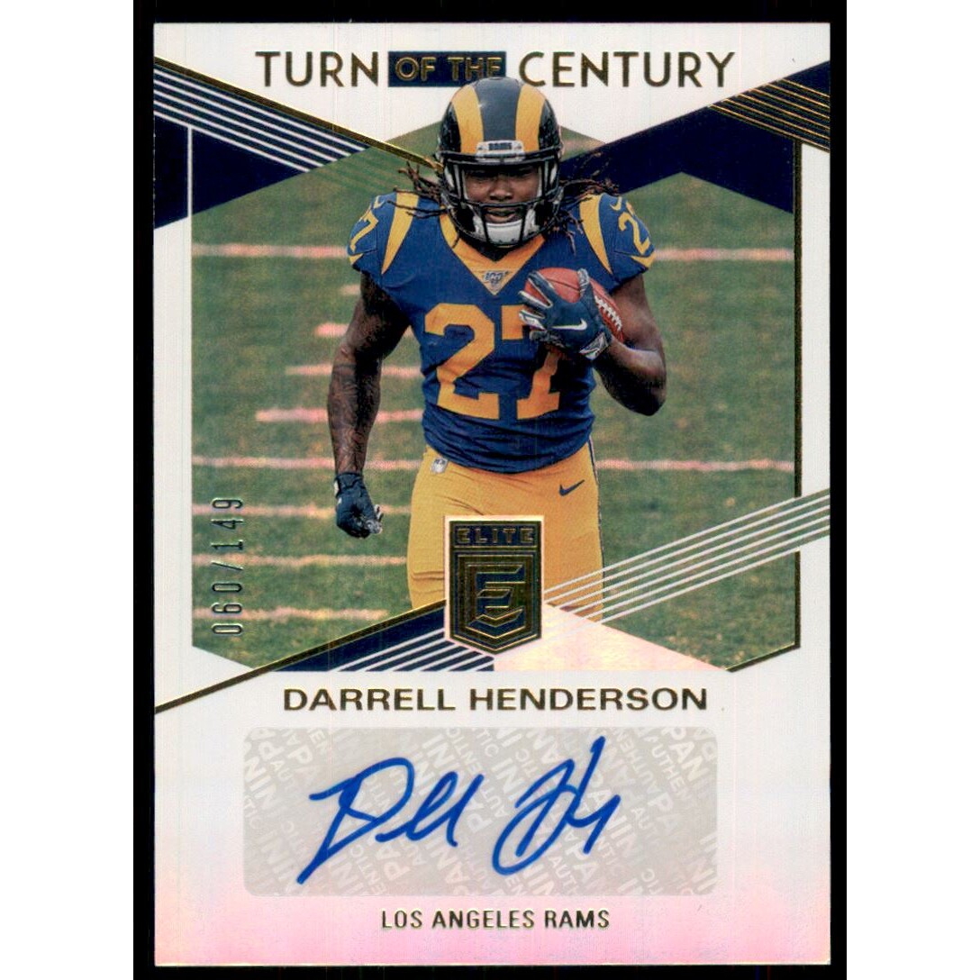 2019 Elite Turn of the Century Autographs #13 Darrell Henderson/149 2019 Elite Turn of the Century Autographs #13 Darrell Henderson/149