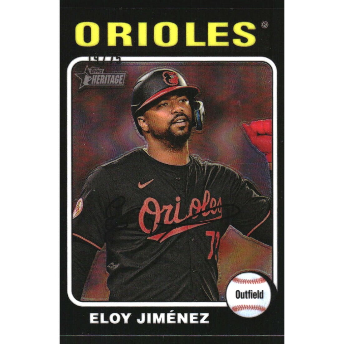 2024 Topps Heritage Chrome Black Refractors #708 Eloy Jimenez HN. rookie card picture