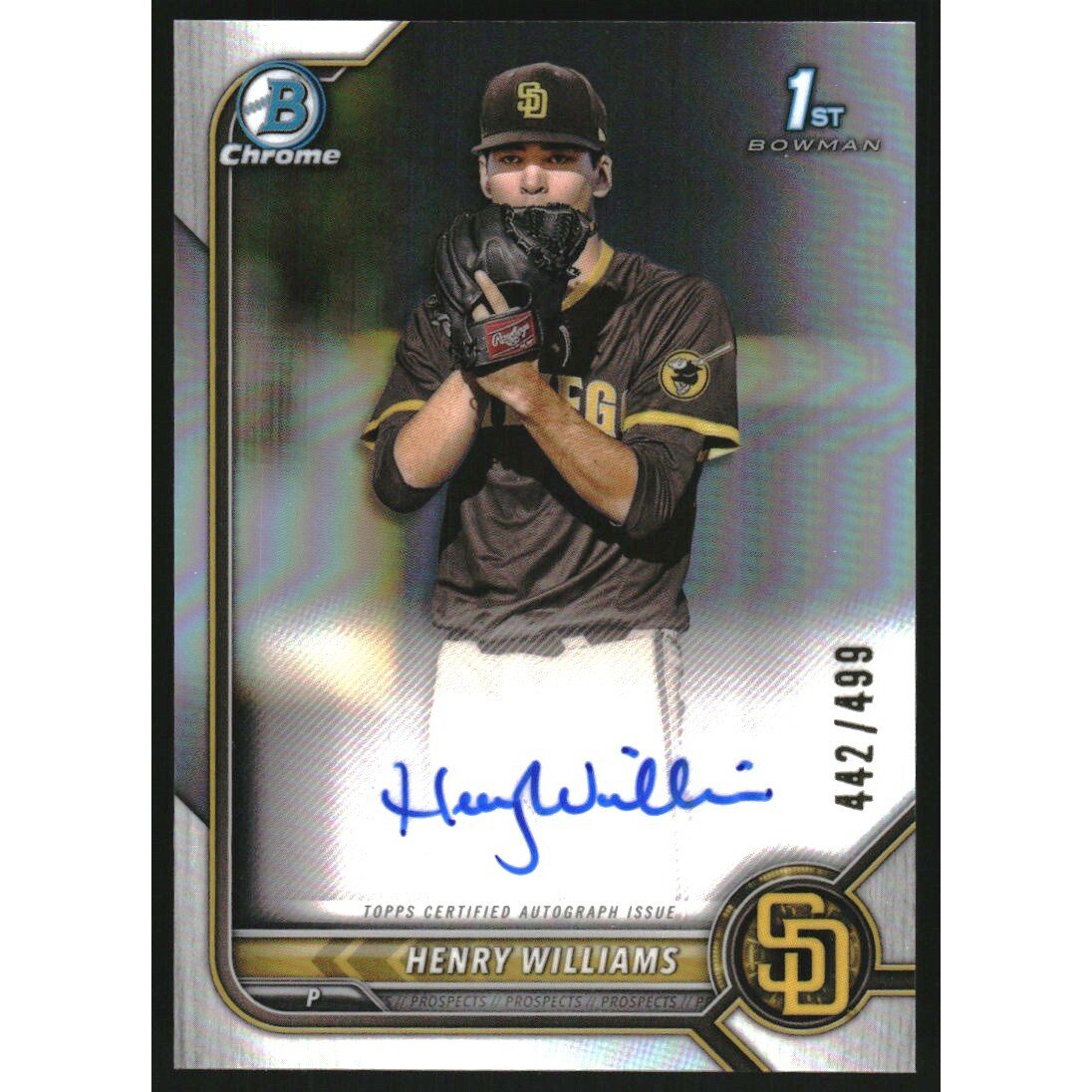 2022 Bowman Chrome Draft Autographs Refractors #CDAHW Henry Williams. rookie card picture