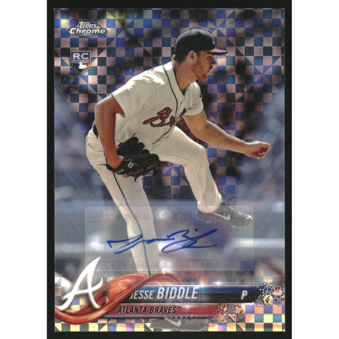 2018 Topps Chrome Update Autograph X-fractors #HMT10 Jesse Biddle. rookie card picture
