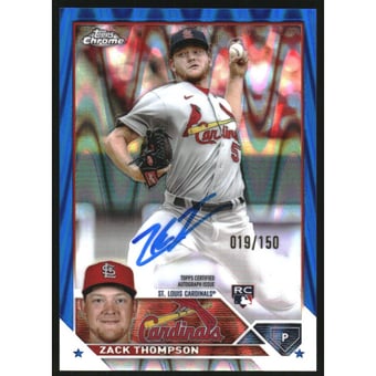 2023 Topps Chrome Update Rookie Autographs Blue Raywave Refractors #RAZT Zack Thompson
