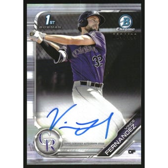 2019 Bowman Chrome Prospect Autographs Refractors #CPAVF Vince Fernandez