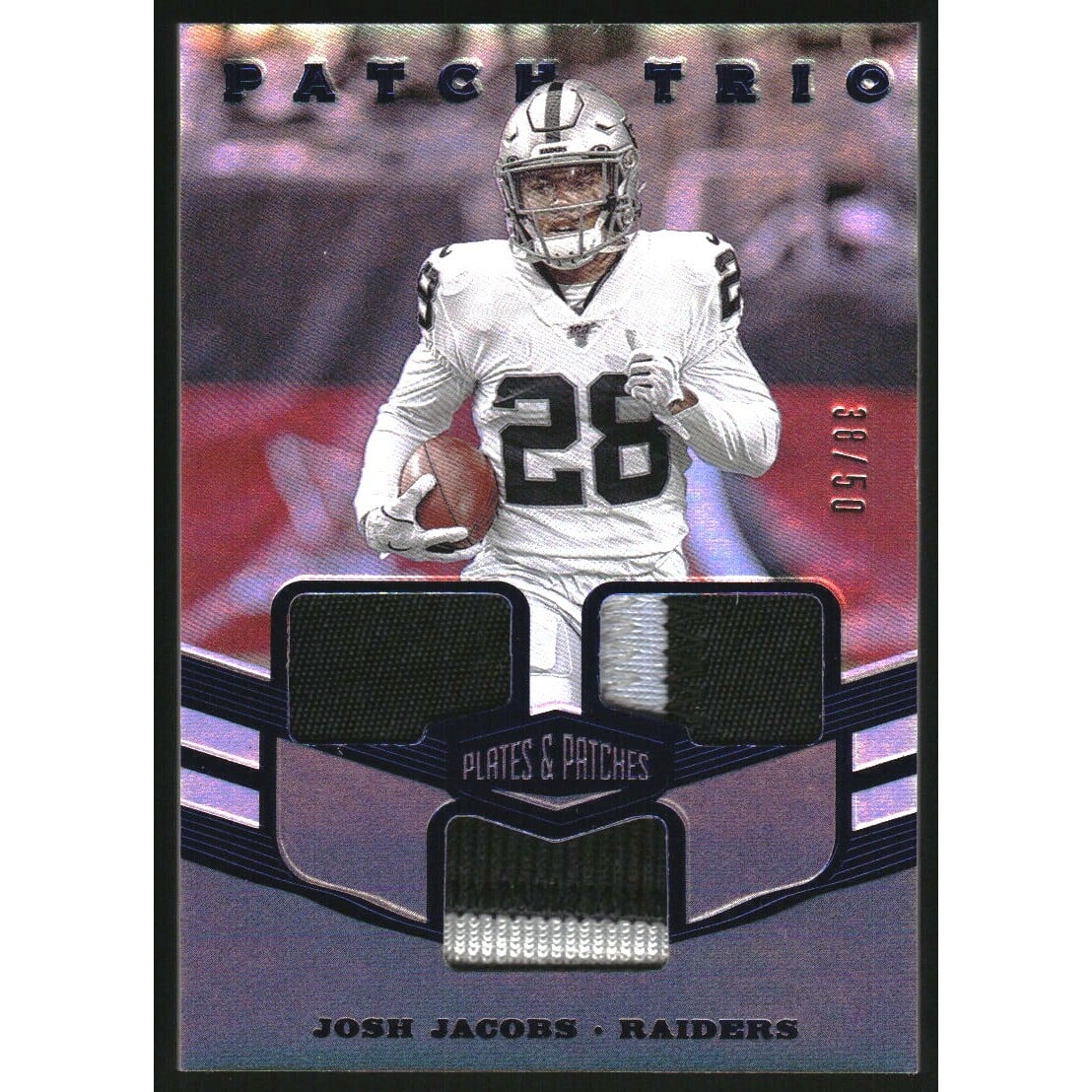 2019 Panini Plates and Patches Trio Patches Blue #9 Josh Jacobs
