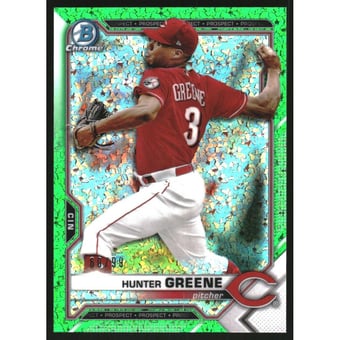 2021 Bowman Chrome Prospects Green Mini-Diamond Refractors #BCP127 Hunter Greene