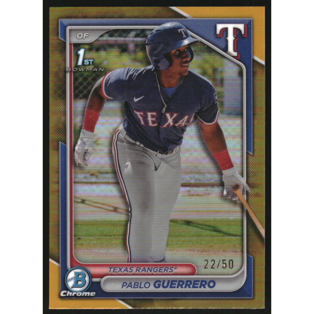 2024 Bowman Chrome Prospects Gold Refractors #BCP212 Pablo Guerrero. rookie card picture