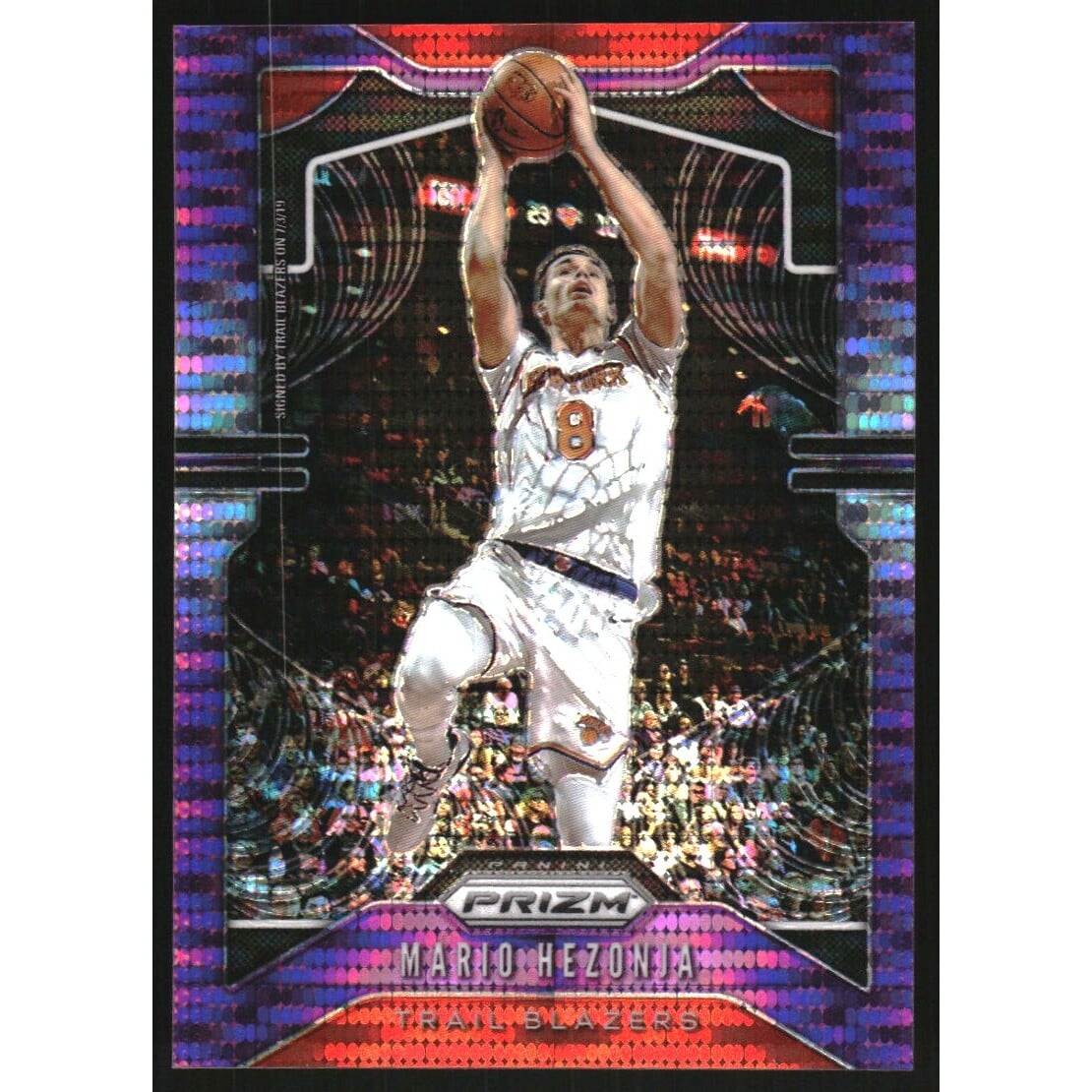 2019-20 Panini Prizm Prizms Purple Pulsar #219 Mario Hezonja. rookie card picture