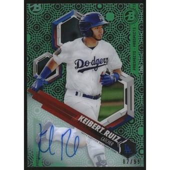 2018 Bowman High Tek Prospect Autographs Green Rainbow #PHTKR Keibert Ruiz