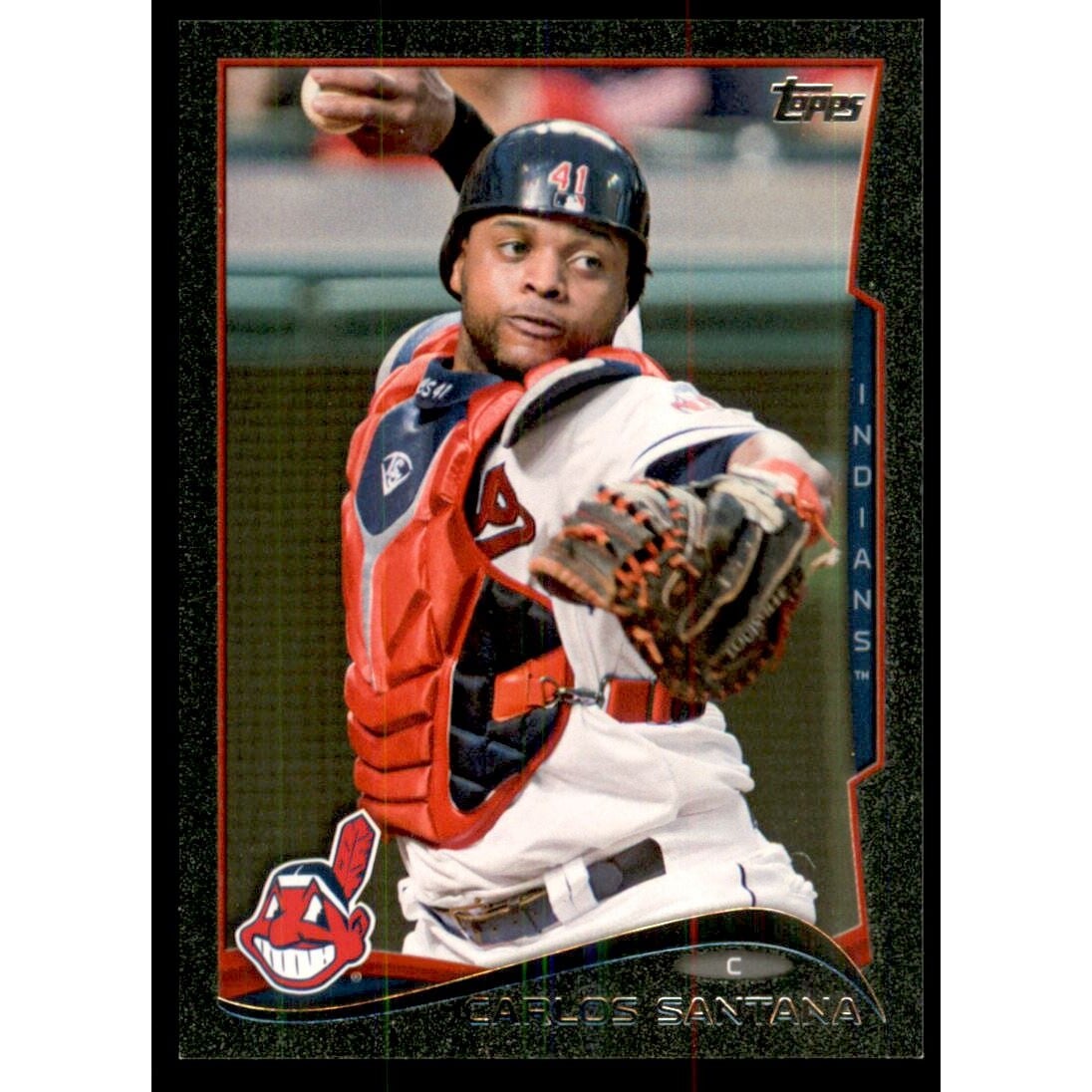 2014 Topps Black #338 Carlos Santana. rookie card picture