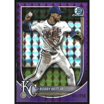 2025 Bowman Chrome Purple Geometric Refractors #7 Bobby Witt Jr.