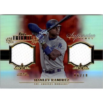 2013 Topps Tribute Superstar Swatches Red #HR Hanley Ramirez