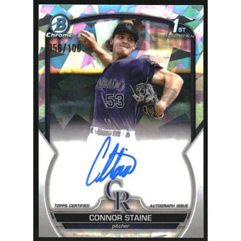 2023 Bowman Chrome Prospect Autographs Atomic Refractors #CPACSE Connor Staine