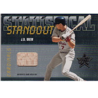 2002 Leaf Rookies and Stars Statistical Standouts Materials Super #SS21 J.D. Drew Bat