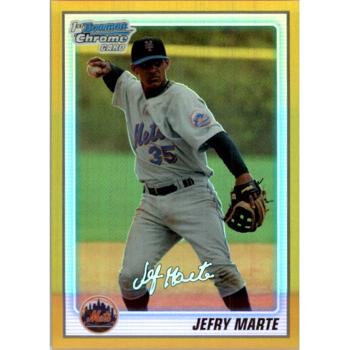 2010 Bowman Chrome Prospects Gold Refractors #BCP112B Jefry Marte AU