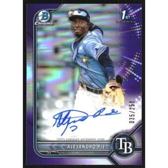 2022 Bowman Chrome Prospect Autographs Purple Refractors #CPAAP Alejandro Pie