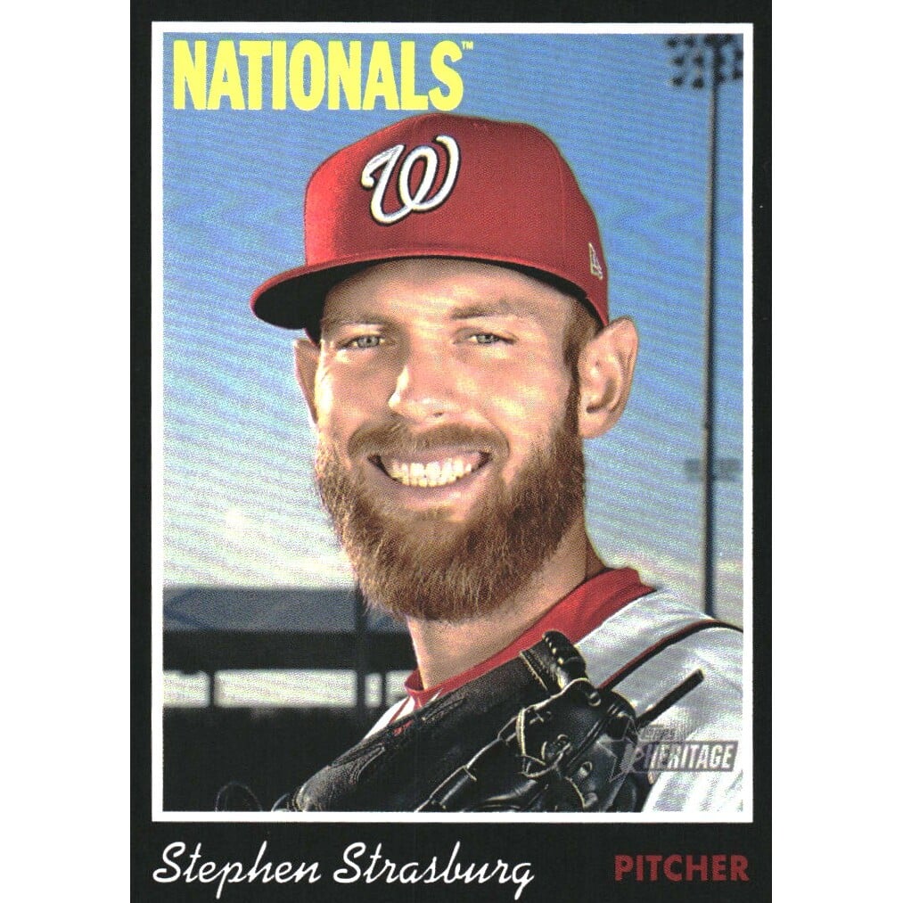 2019 Topps Heritage Black Border #106 Stephen Strasburg. rookie card picture