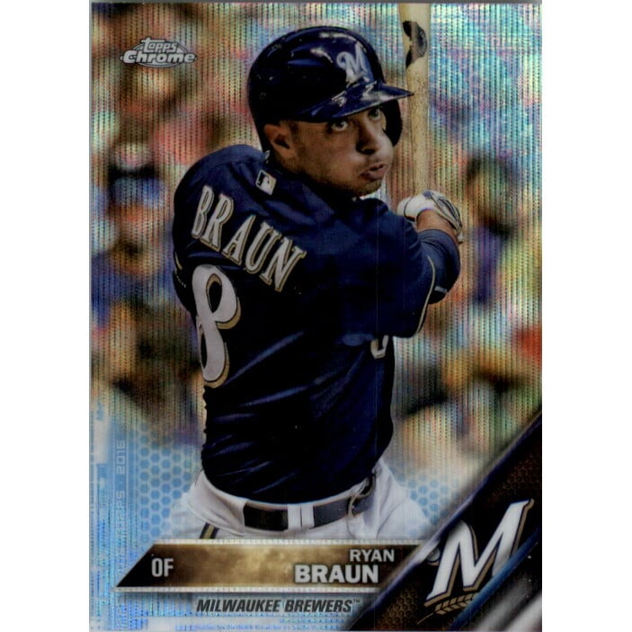 2016 Topps Chrome Blue Wave Refractors #165 Ryan Braun. rookie card picture