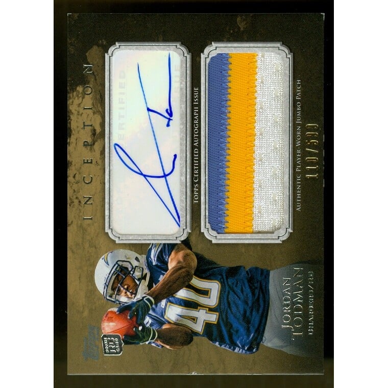 2011 Topps Inception Rookie Jumbo Patch Autographs #AJPJT Jordan Todman/599