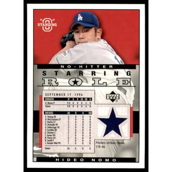 2003 Upper Deck Standing O Starring Role Game Jersey #HN Hideo Nomo Dodgers