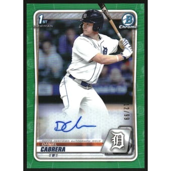 2020 Bowman Chrome Draft Autographs Green Refractors #CDADCA Daniel Cabrera