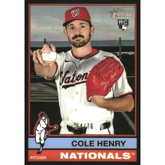 2025 Topps Heritage Chrome Black Refractors #697 Cole Henry