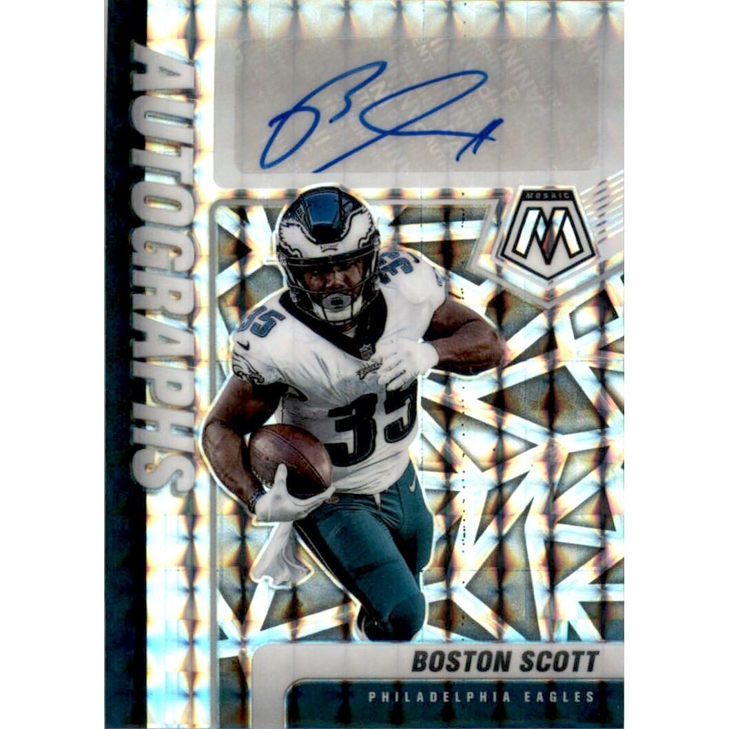 2021 Panini Mosaic Autographs Mosaic #18 Boston Scott. rookie card picture