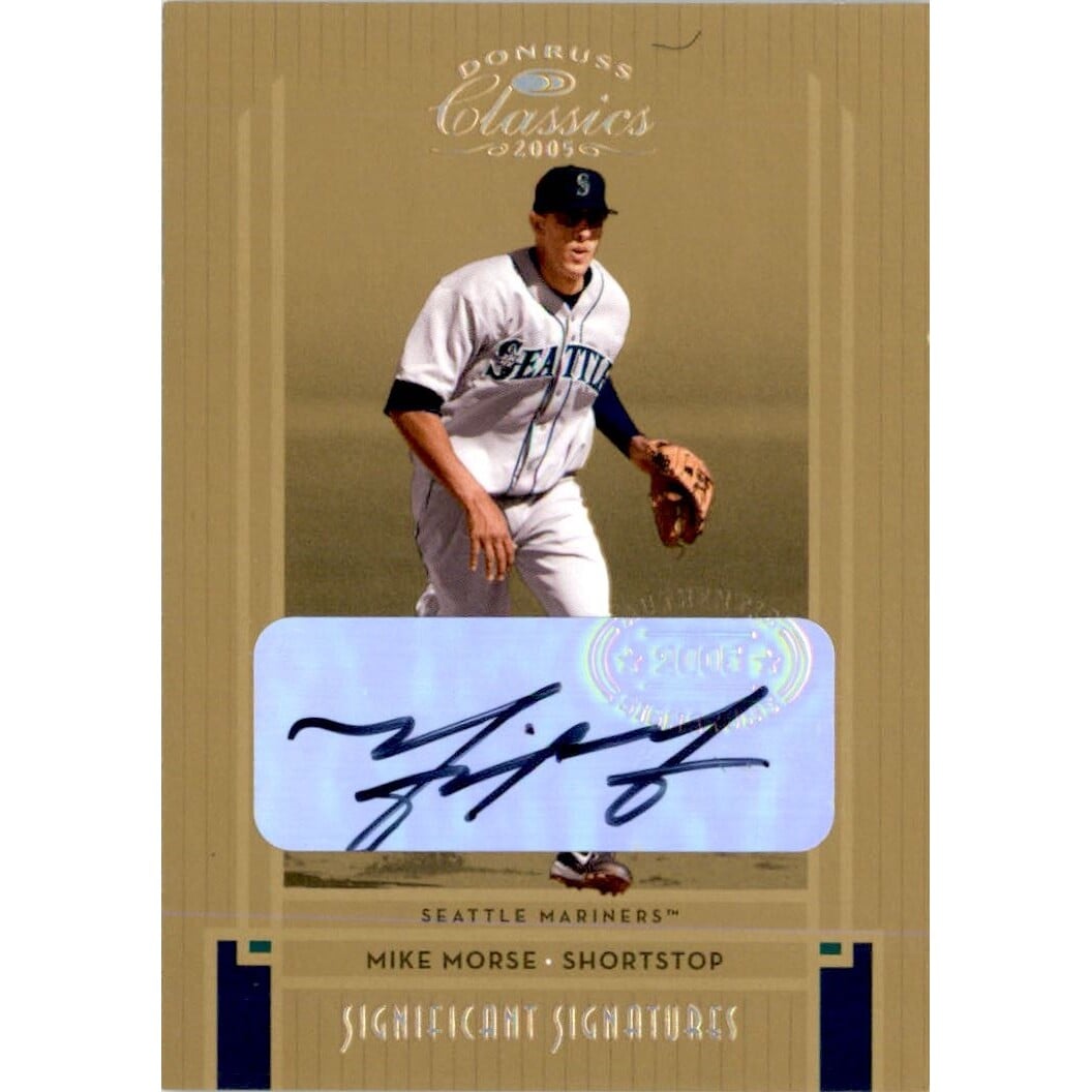 2005 Donruss Classics Significant Signatures Gold #213 Mike Morse/50. rookie card picture