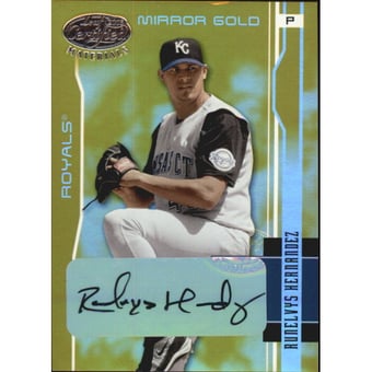2003 Leaf Certified Materials Mirror Gold Autographs #85 Runelvys Hernandez/25