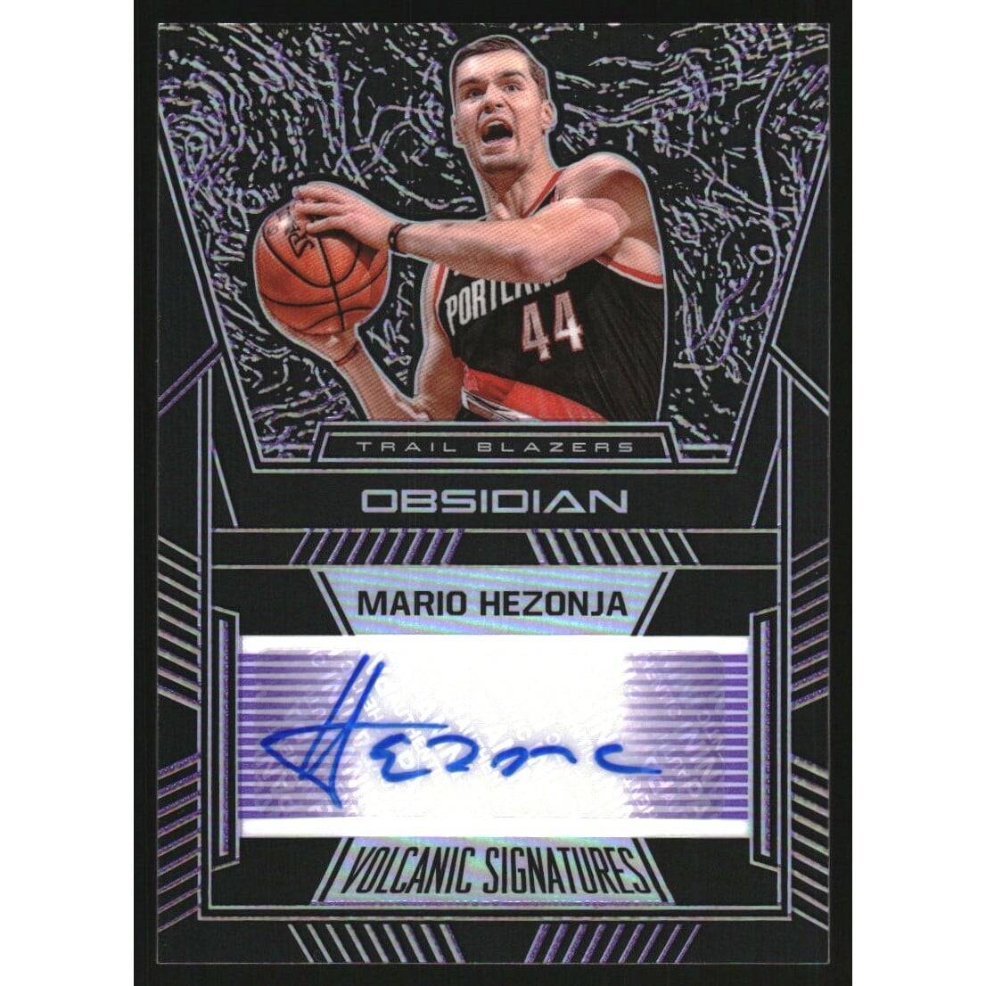 2019-20 Panini Obsidian Volcanic Signatures Electric Etch Purple #24 Mario Hezonja/75. rookie card picture