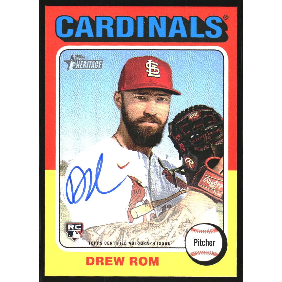 2024 Topps Heritage Real One Autographs #ROADRO Drew Rom HN. rookie card picture