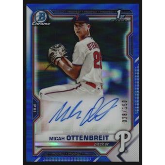 2021 Bowman Chrome Draft Autographs Blue Refractors #CDAMO Micah Ottenbreit