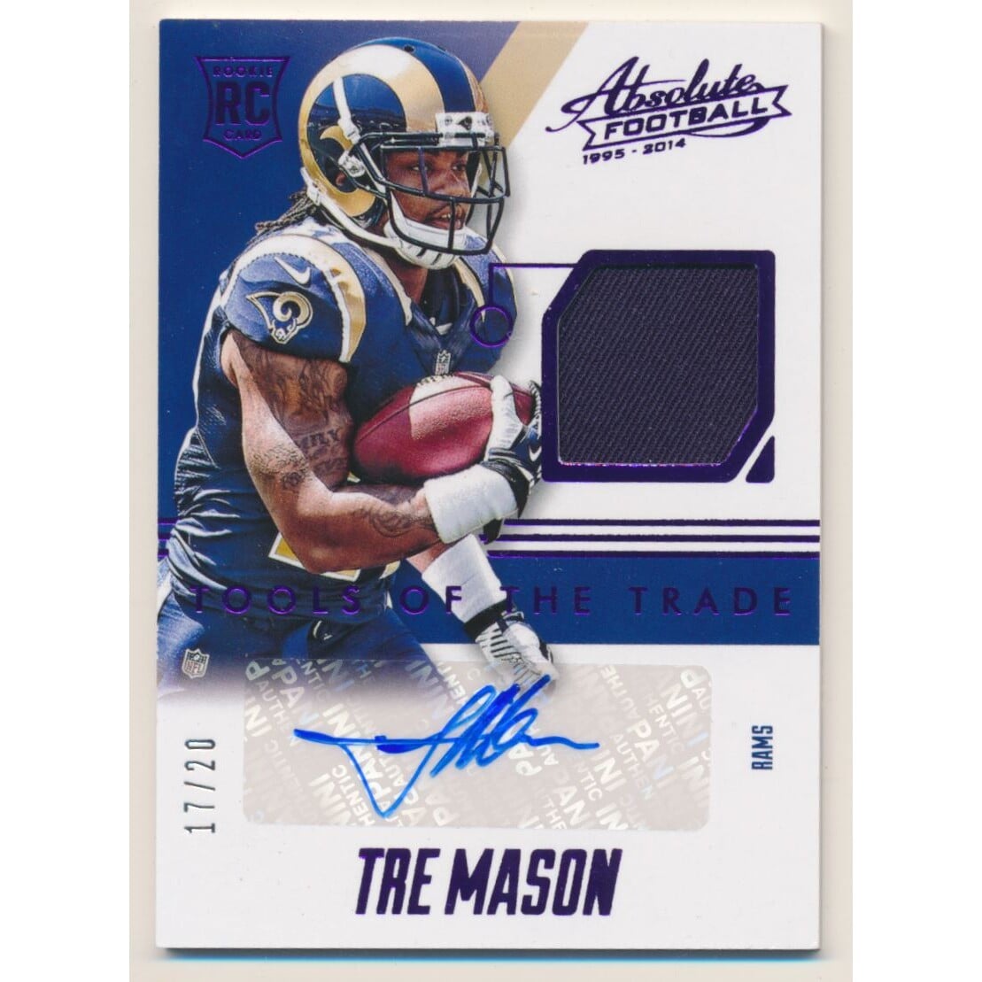 2014 Absolute Tools of the Trade Rookie Signatures Purple #TTRSTM Tre Mason