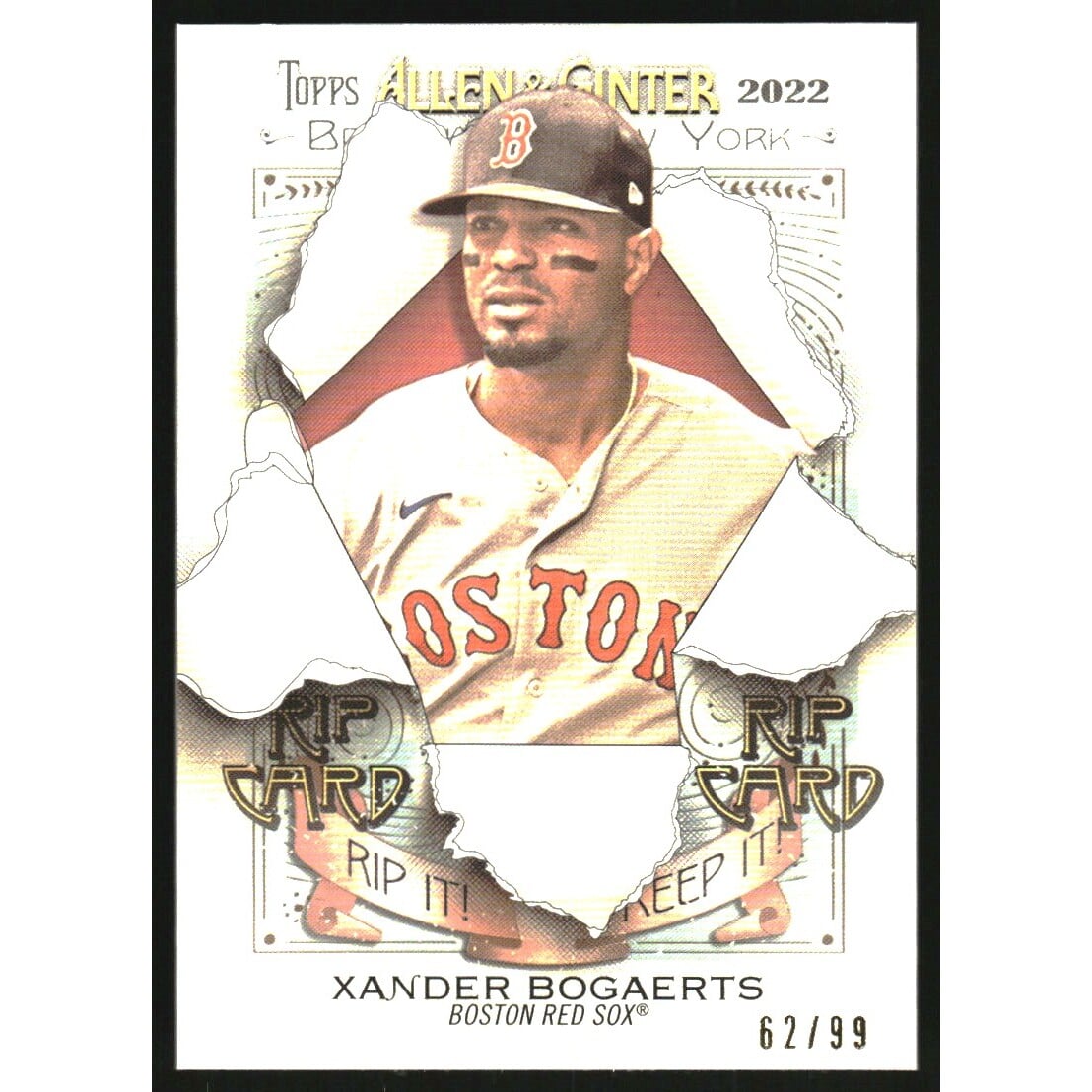 2022 Topps Allen and Ginter Rip Cards #RCXB Xander Bogaerts/99. rookie card picture