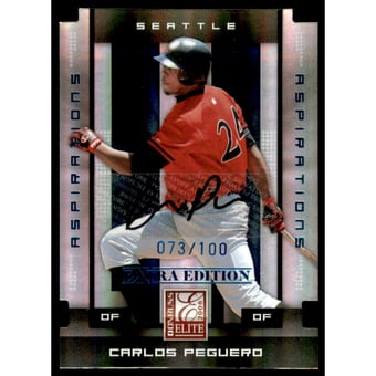2008 Donruss Elite Extra Edition Signature Aspirations #16 Carlos Peguero/100
