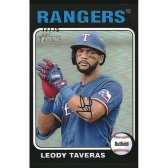 2024 Topps Heritage Chrome Black Refractors #407 Leody Taveras HN