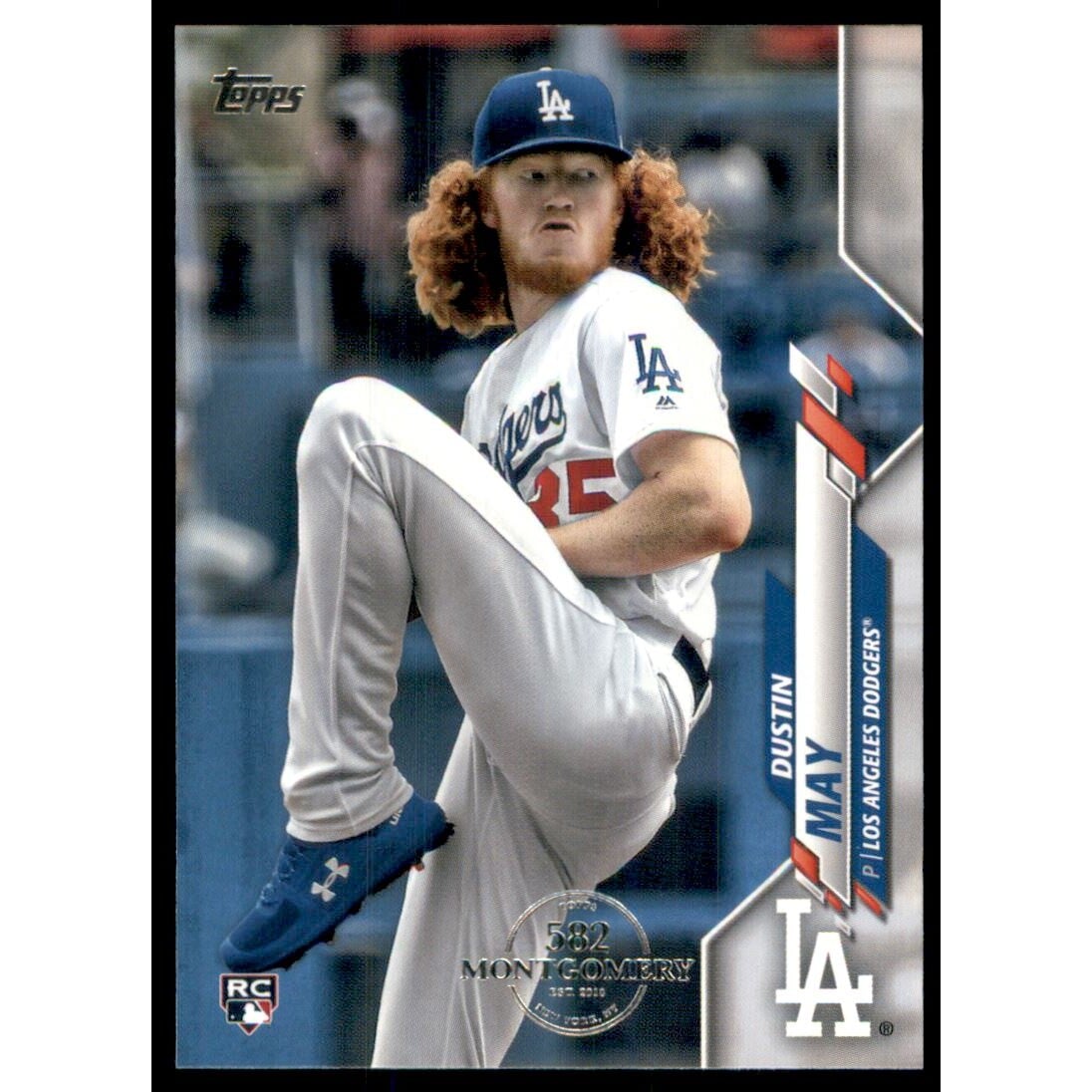 2020 Topps Factory Set 582 Montgomery Club #235 Dustin May. rookie card picture